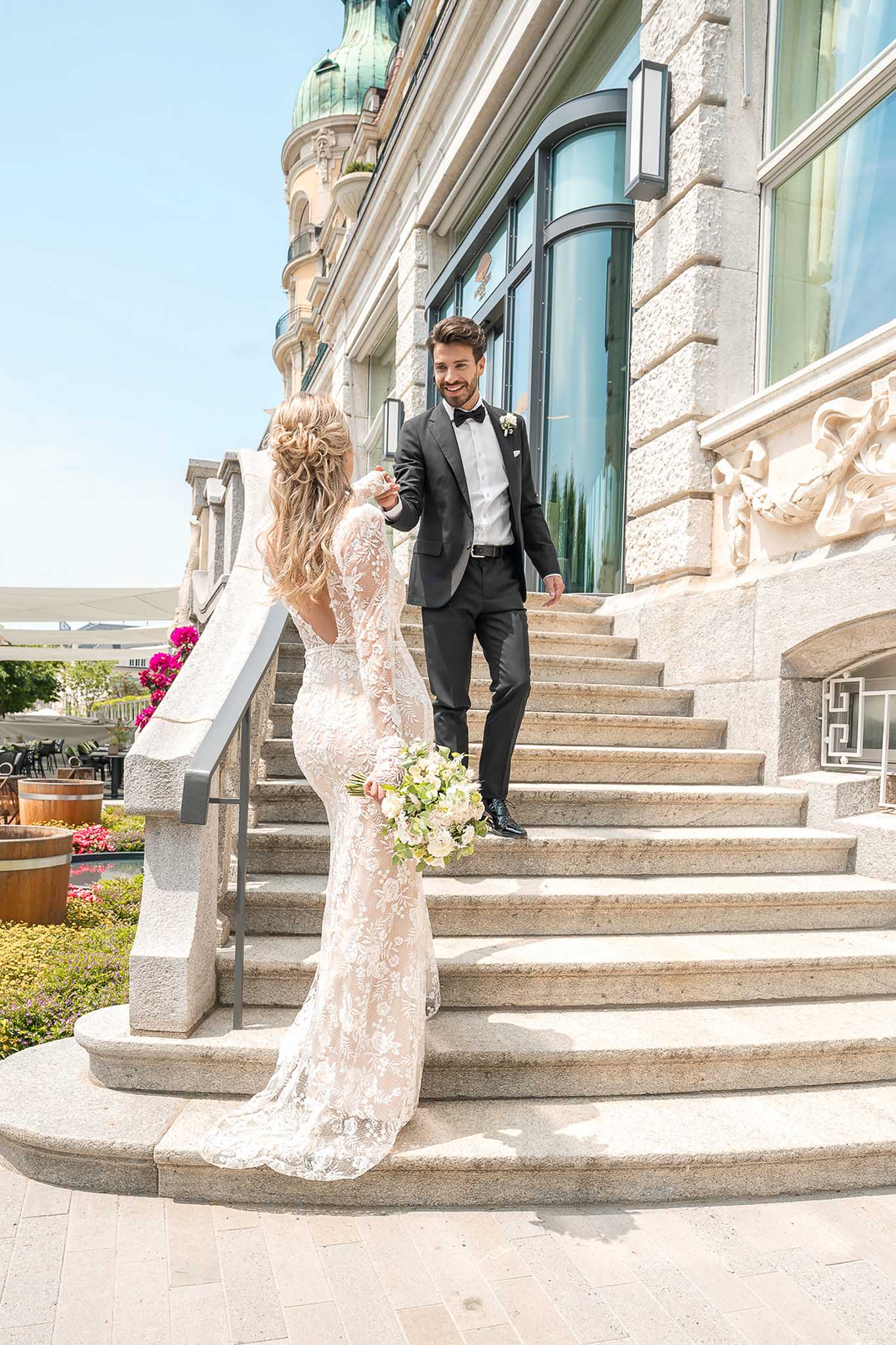 Hochzeit vor dem Mandarin Oriental Palace Luzern